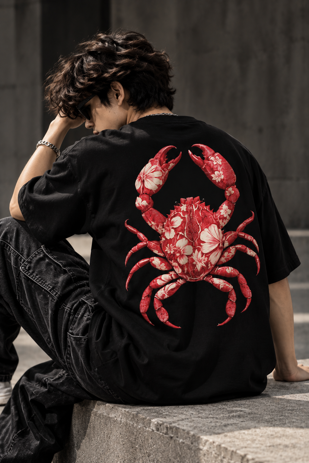 Sakura Crab Oversized Tee