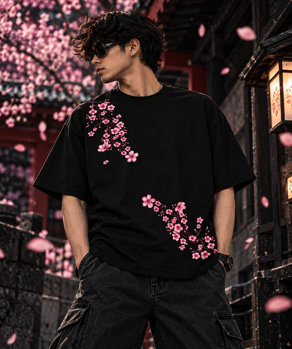 Cherry Blossom Temple Graphic T-Shirt