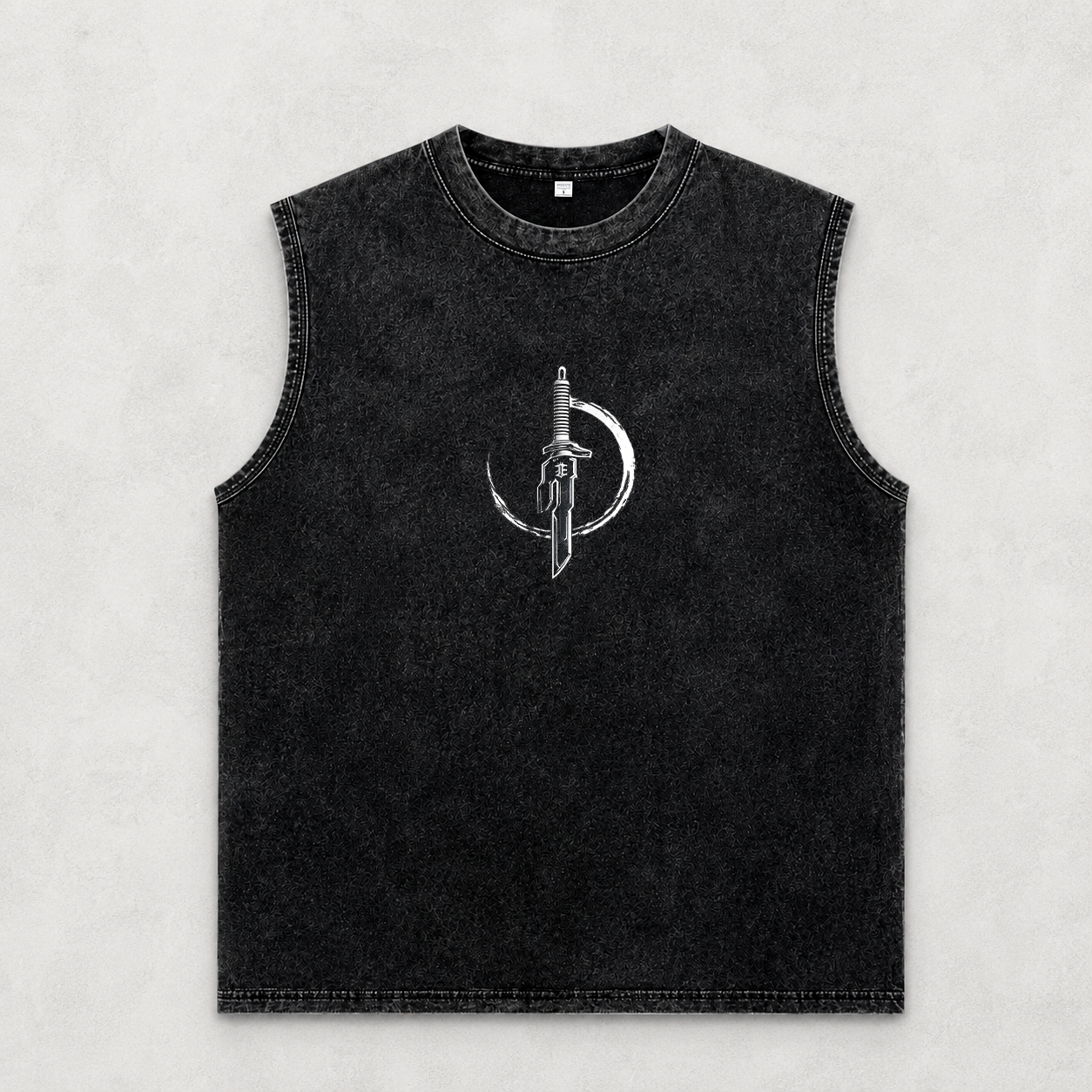 Bound by Steel – Acid Wash Oversized Sleeveless T-Shirt