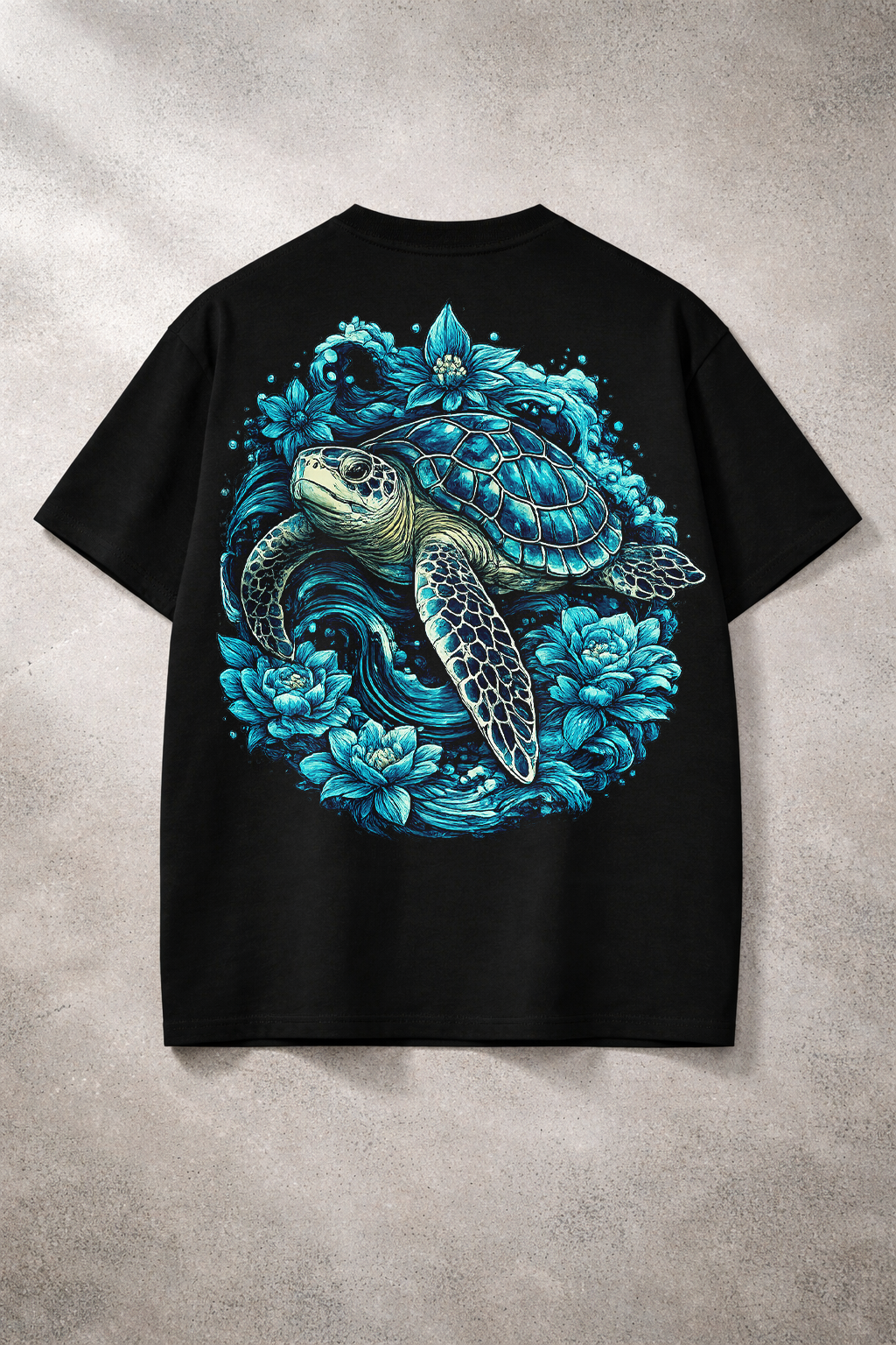 Ocean Bloom – Turtle Graphic Oversized T-Shirt