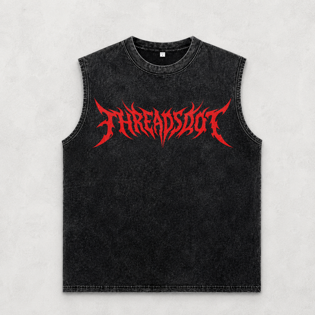Infernal Sigil Sleeveless Acid Wash Tee