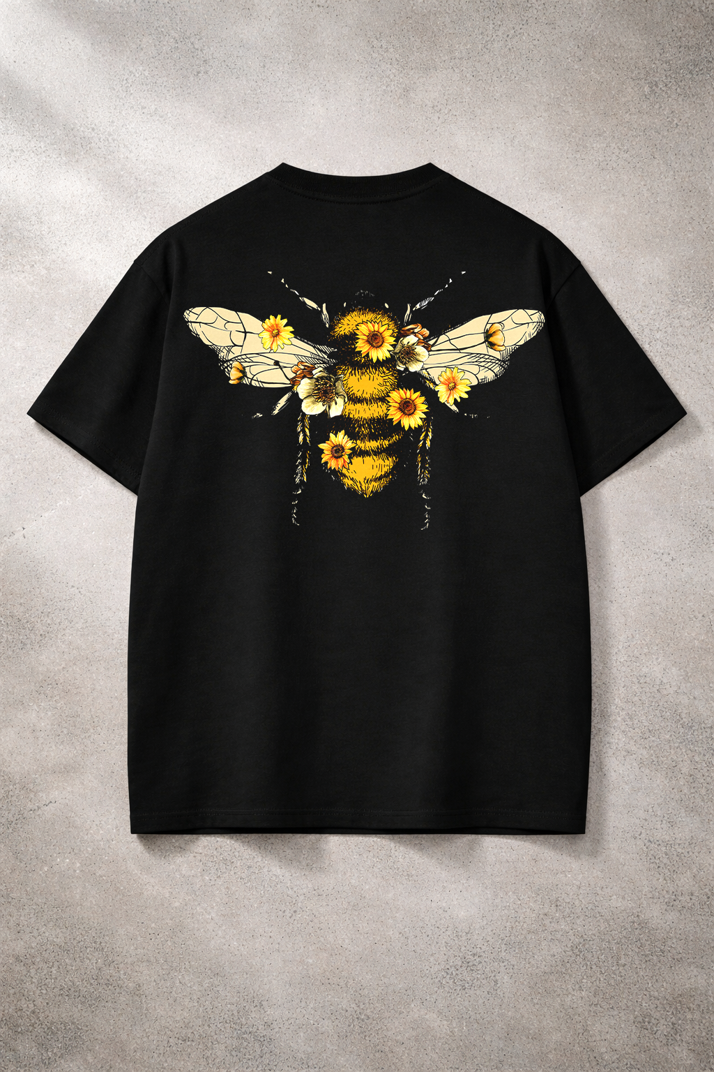 Golden Bloom – Bee Graphic Oversized T-Shirt